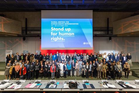 Global Meeting of Human Rights Representatives, 2022 at the International Conference Centre in Geneva. Group photo with United Nations High Commissioner for Human Rights Volker Türk.