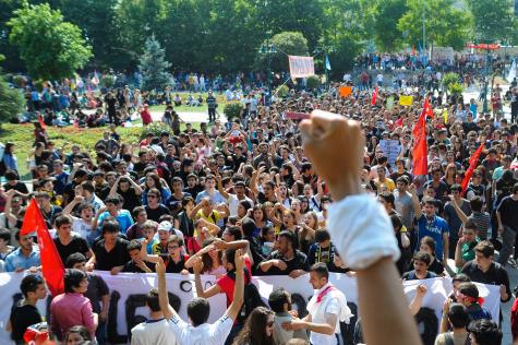 Peaceful daytime demonstrations in Taksim Gezi Park