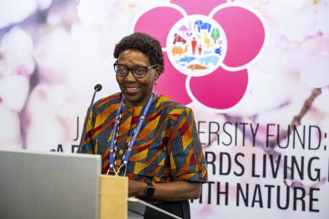 Image of Elizabeth Mrema at the COP15 biodiversity summit. 