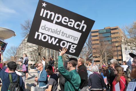 NOT MY PRESIDENT DAY Gathering Rally at DuPont Circle, NW, Washington DC on Monday afternoon, 20 February 2017