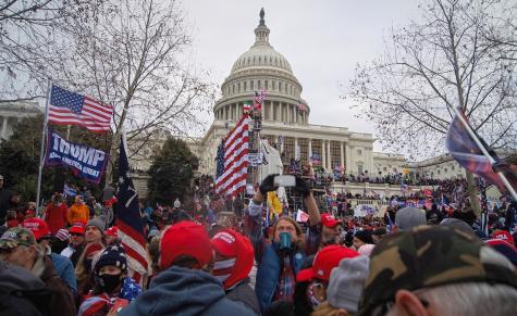 Photo taken outside during the US Capitol during the January 6, 2021 attack on the building