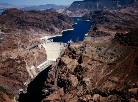 Image from above the hydroelectricity plant the Hoover Dam near Boulder City, Nevada