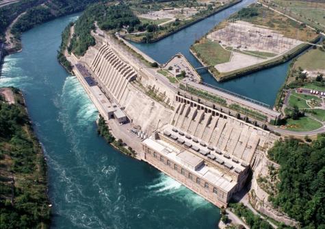 View from above the Sir Adam Beck Generating Complex. It is the largest source of hydroelectric power in Ontario.