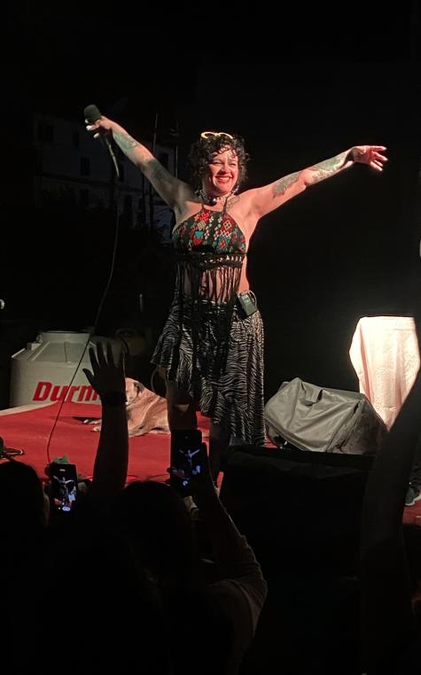 Guatemalan musician Rebeca Lane performs on stage at a concert in Panajachel. 